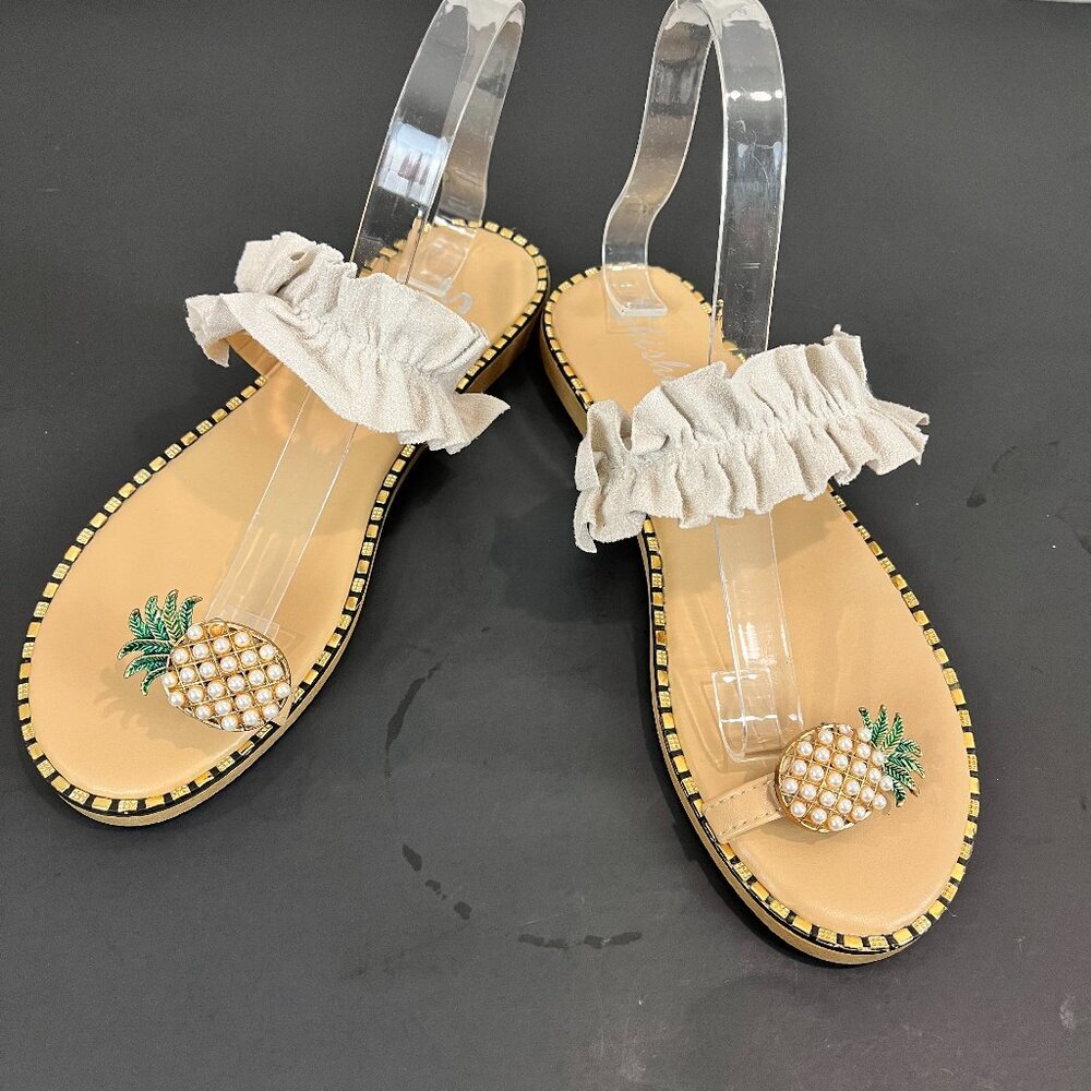 Women's novelty Pineapple slip on Sandals US 9, EU 40